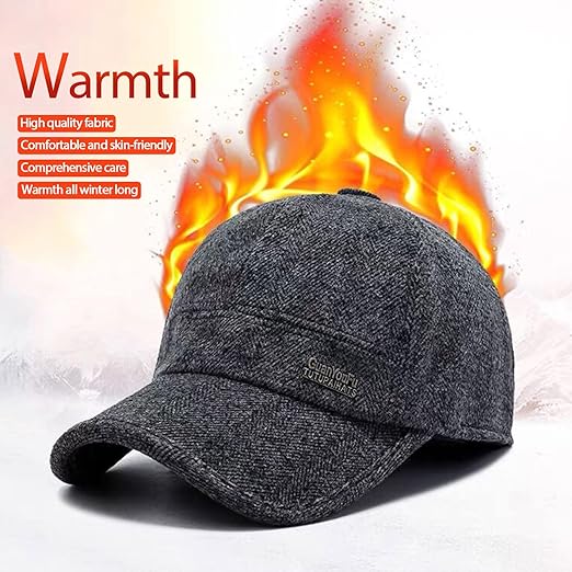 Custom Men's Winter Wool Sport Visor Hat Earflaps Business Formal Logo Stylish Outdoor Baseball Cap for Golf for Scenes