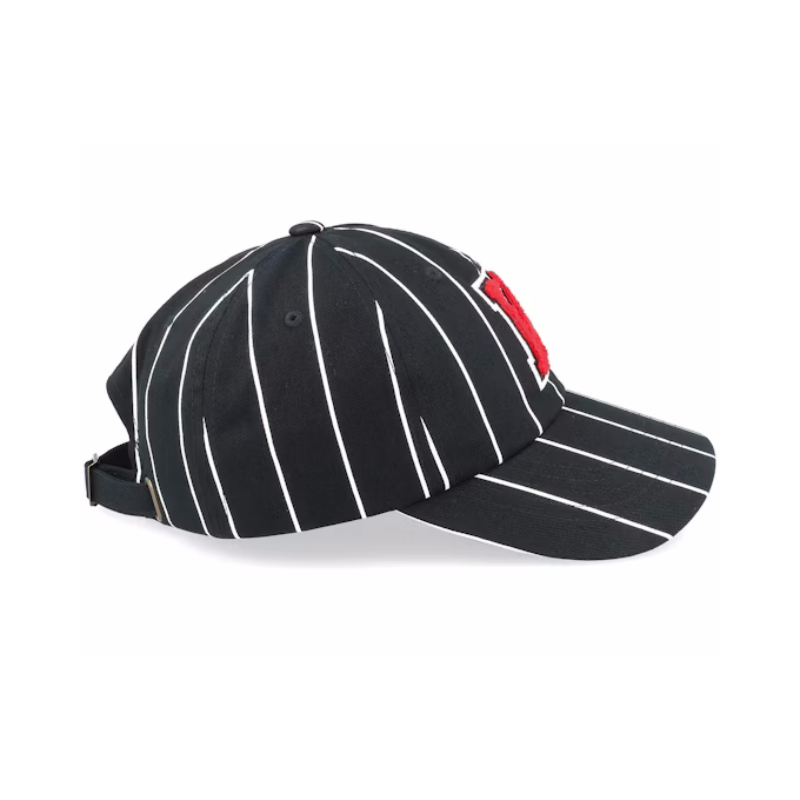 Custom Embroidered Retro Patch Pinstripe Baseball Cap 6-Panel Cotton Sports Cap for Women Black Red White Dad's Outdoor Fruit