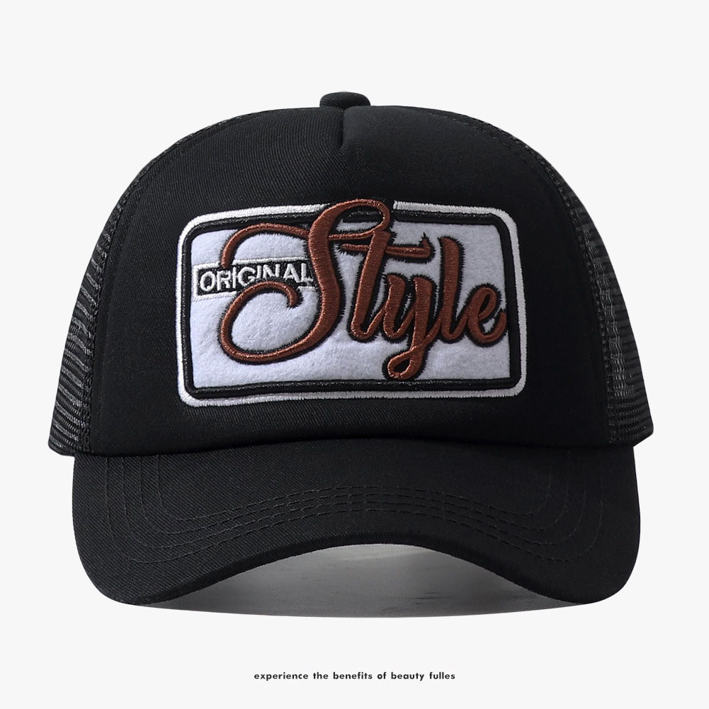 Summer Three-dimensional Letter Embroidery Contrast-colored Mesh Cap Baseball Cap Outdoor Truck Driver Hat
