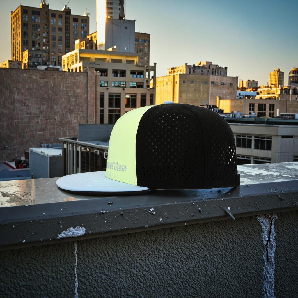 High Quality 5-Panel Nylon Snapback Rope Cap Water-Resistant Sports Camouflage Perforated Hole Customizable Outdoor Cycling