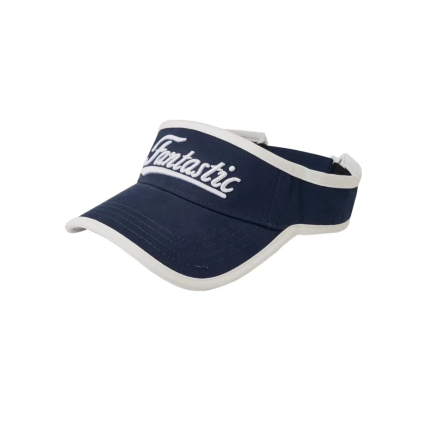 3D Embroidered Striped 100% Cotton High Protection Sun Visor Hat American Sporty Adjustable Unisex Outdoor