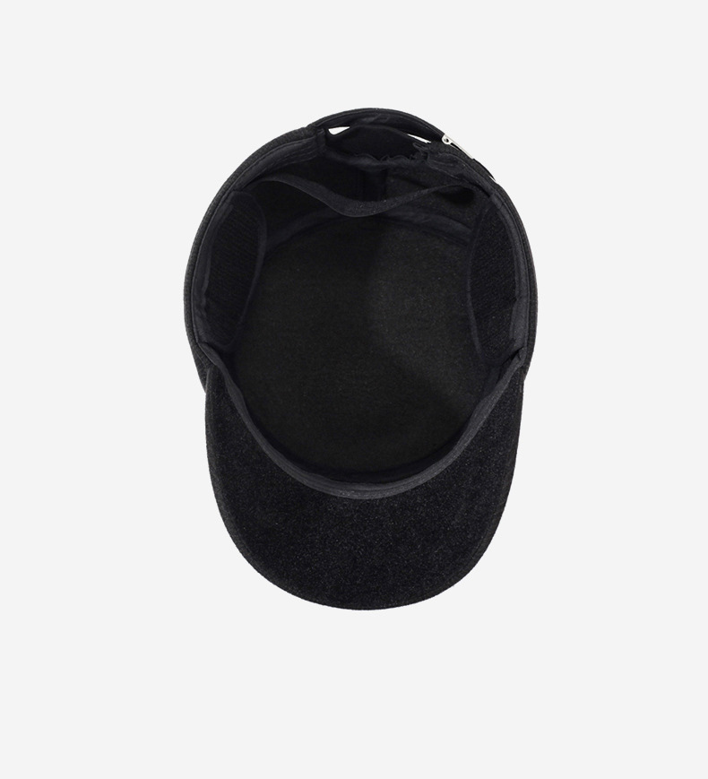 Winter New Style Outdoor Men's Elderly Hat Warm Wool Flat-top Cap Casual Middle-aged Dad Thick Flat-top