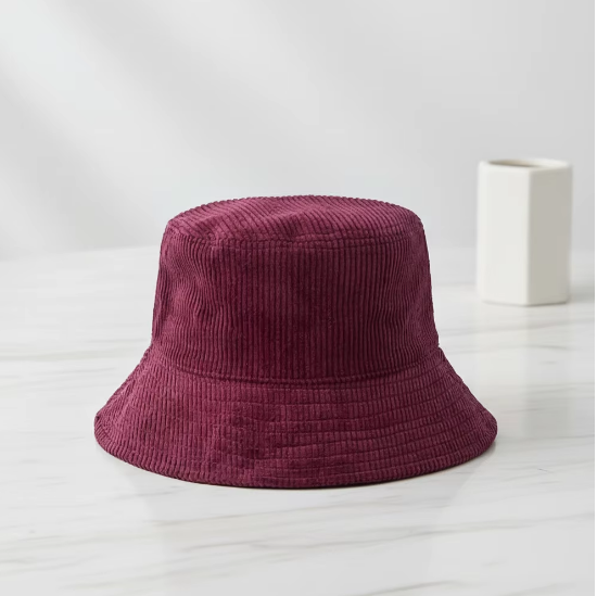 New Embroidered Pattern Corduroy Custom-made Fishermen's Hat with Retro Style Summer Unisex