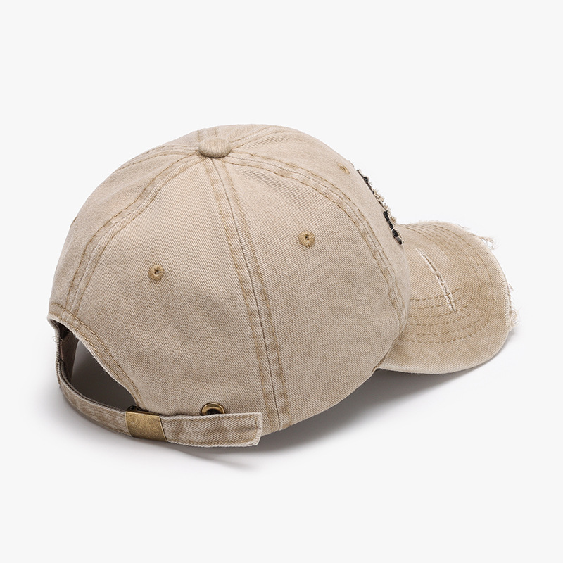 Spring New Style Letter Wash Denim Patch Embroidered Men's Baseball Cap Breathable and Retro Outdoor Dad Hat