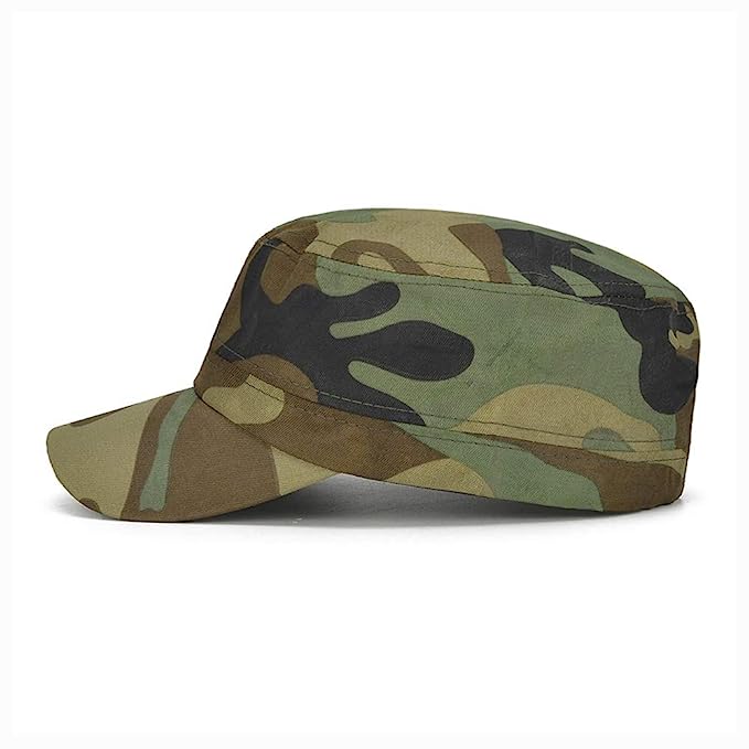 High Quality Camouflage  Custom Logo Flat Top Cap
