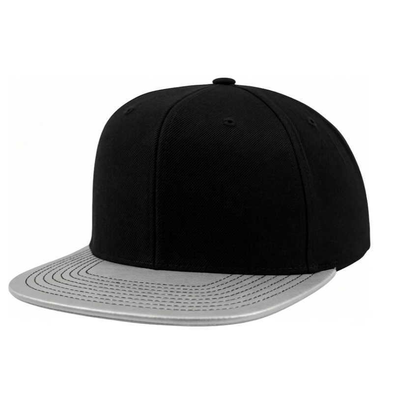 New Summer 2026 High-Quality Hat: Cotton Crown, Leather Brim, Adjustable 6-Panel Snapback Cap