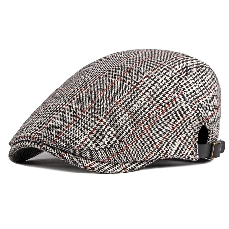 Wholesale Mens Women Striped Newsboy Flat Cap Adjustable Beret Korean British Retro Irish Cabbie Ivy Driving Casual Hat