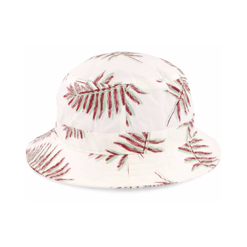 Vintage Packable Aloha Beige Cartoon Bucket Hats Custom Embroidery Logo Wide Brim UV Protection Sun Hat for Children