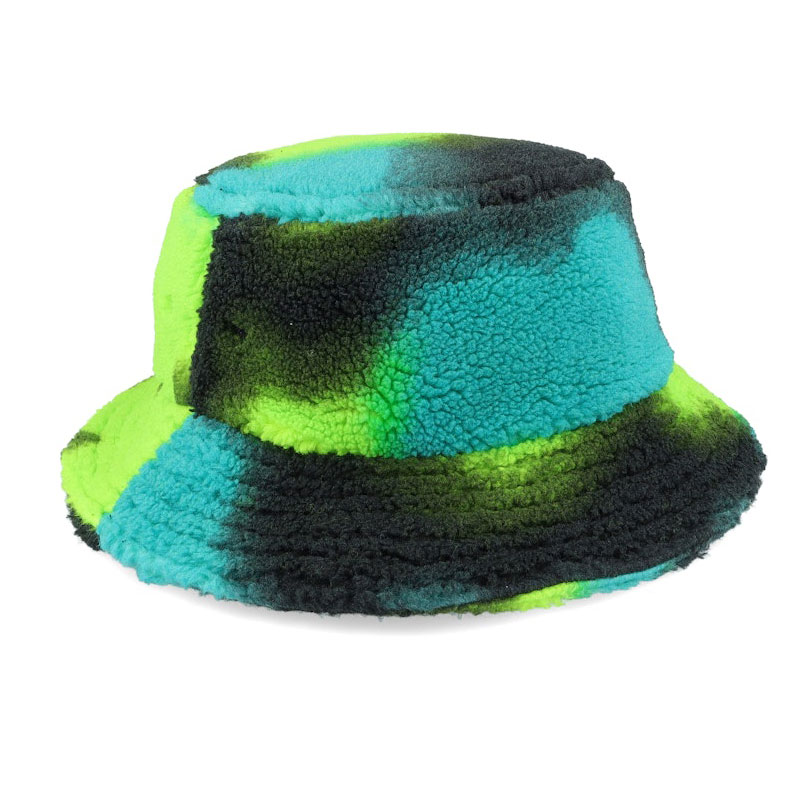 High Quality Custom Pattern Tie Dye Polar Fleece Bucket Hat Wholesale Custom Color for Ladies and Kids