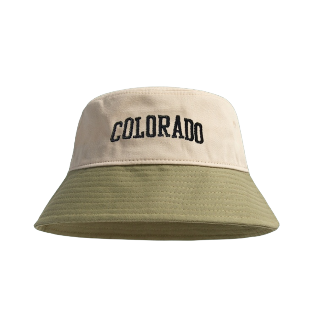 Custom Patchwork Color Double Tone 100% Cotton Embroidery logo Wide Brim Sunshade Beach Bucket Hat for Women