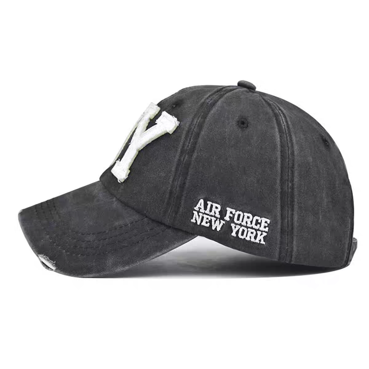 Washed Dobby Image Vintage Black Soft Top Baseball Cap Korean Style Face Slimming Fashion Common Dad Hat