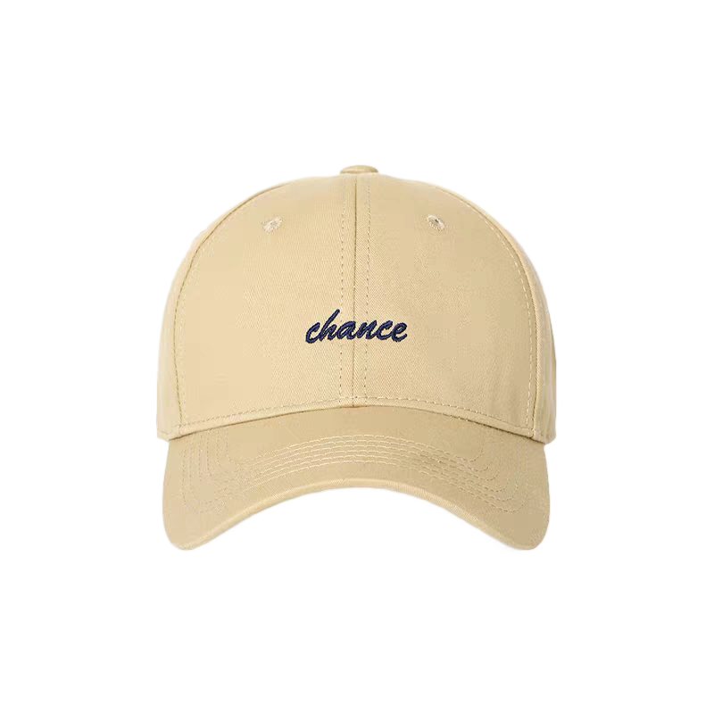 Khaki Sporty Vintage Twill Letter Embroidered Baseball Cap Cute Eye Embroidery Soft Top Unisex Fashion Dad Hat