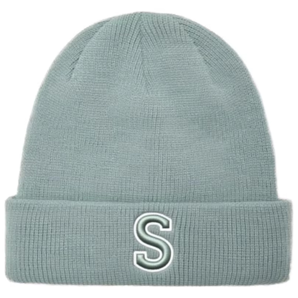 Fashion Green Plain Winter Hat 100% Wool Knit Beanies with Custom Embroidery Letter for Adult Knitted Hat Custom Color Female