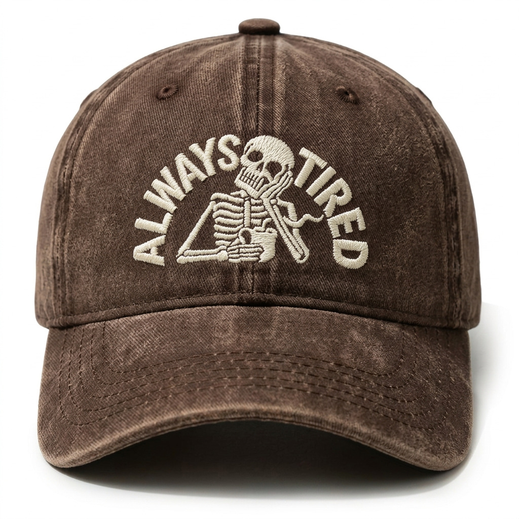 Three-dimensional Skull Letter Embroidery Washed-out Distressed Baseball Cap for Outdoor Sun protection