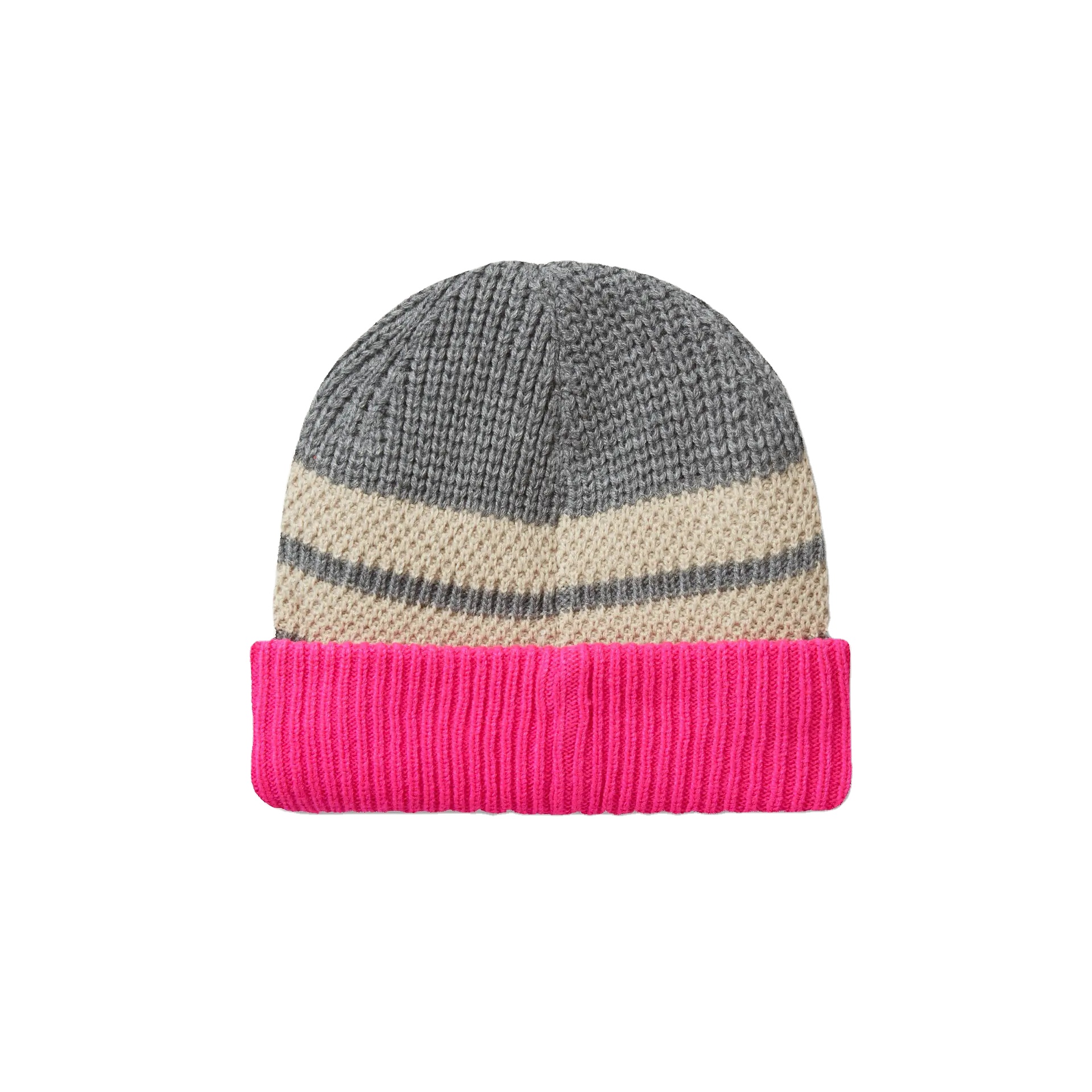 Custom Acrylic Striped Knit Beanie, High Quality Cuffed Winter Hat for Men Women