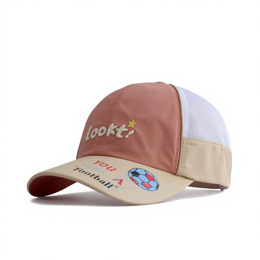Summer Children's 6-Panel Baseball Cap Boys Lightweight Water-resistant Sun-protective 3D Embroidered Breathable Mesh Omni-Dry