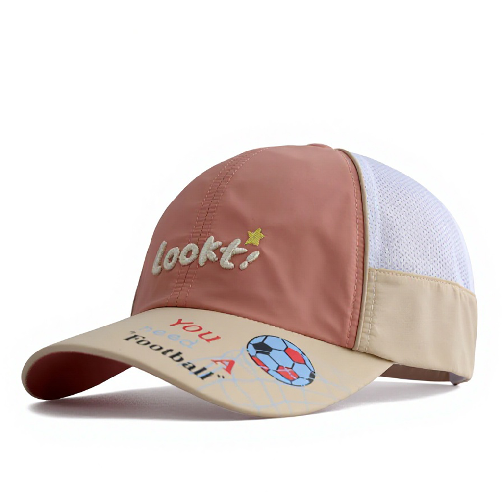 Summer Children's 6-Panel Baseball Cap Boys Lightweight Water-resistant Sun-protective 3D Embroidered Breathable Mesh Omni-Dry