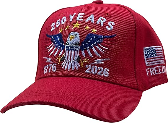 America 250th Anniversary 6-Panel Vintage Letter Formal Adjustable Embroidery Patriotic Custom Cotton Baseball Cap for Men Women