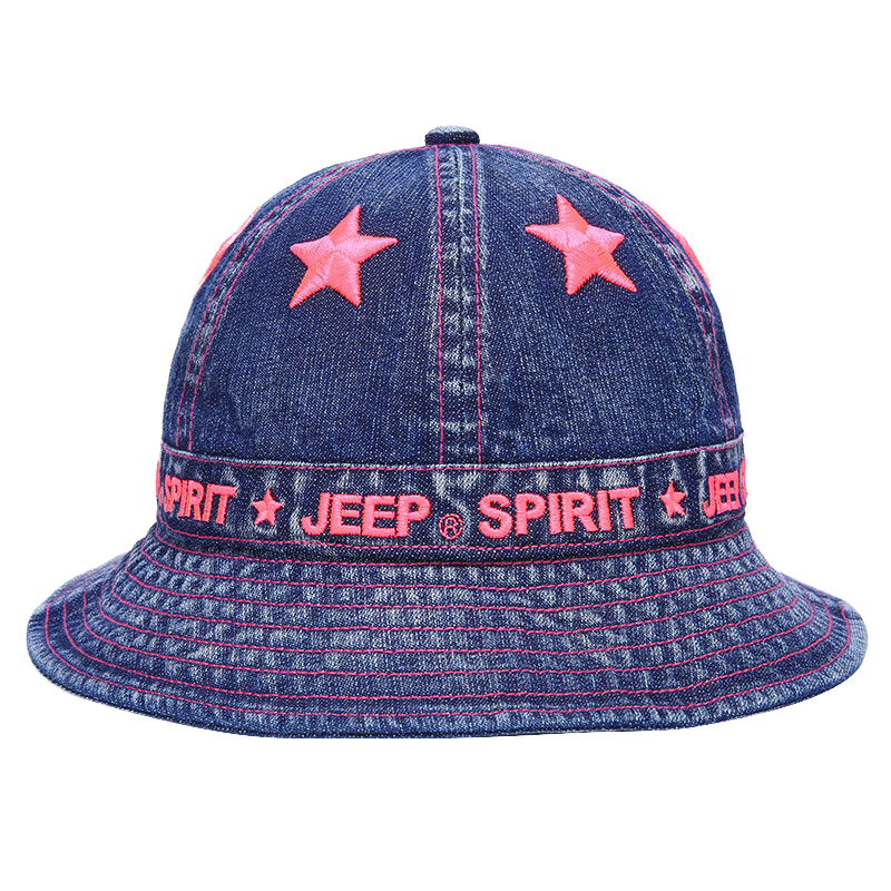 Unisex Custom Logo Cotton Bucket Hats Denim Summer Casual Embroidered Adjustable Cycling for Outdoor Sports Adult