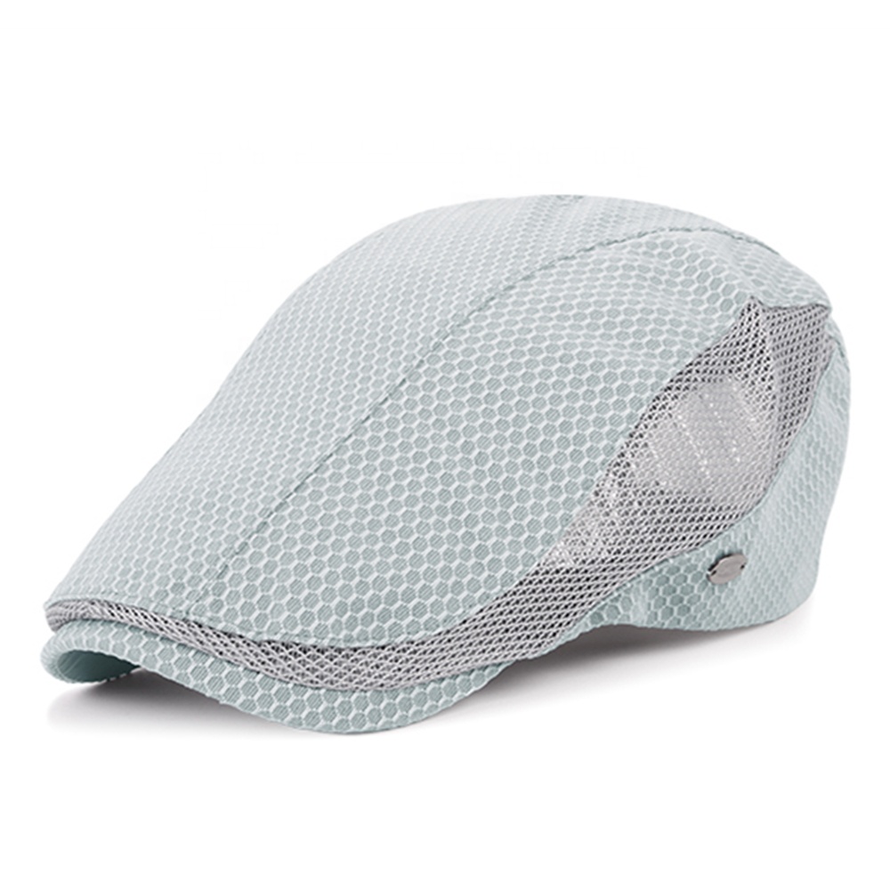 Customized Logo Classical Fashion Comfortable Soft Polyester Mesh Newsboy Hat Ivy Cap
