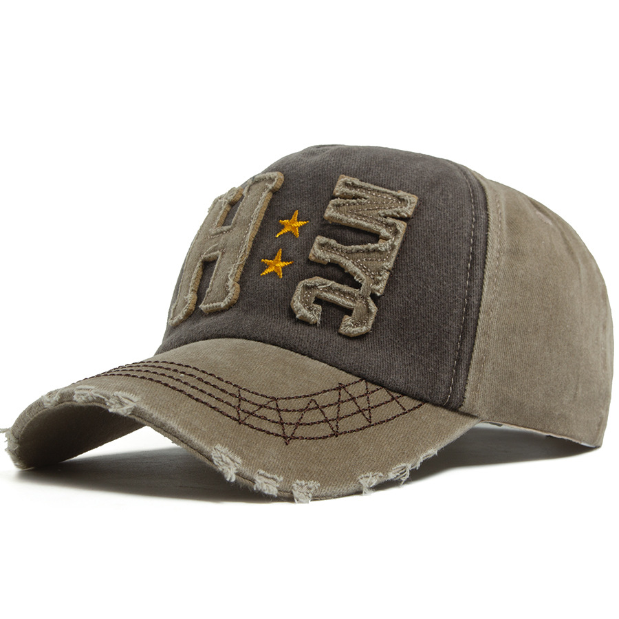 Washed Cotton Distressed Embroidery Vintage Baseball Cap Multi-color Brushed Baseball Cap Wholesale