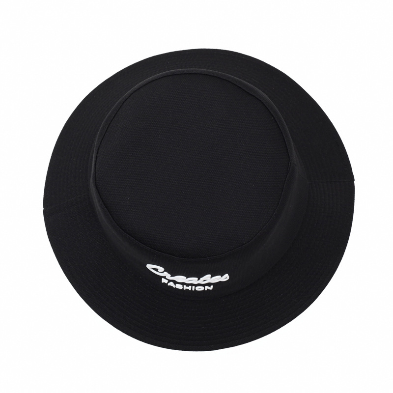 Bucket Hat Women's Spring-autumn New Style Fashionable Rubberized Letter Outdoor Casual Sun-protective Boater Hat