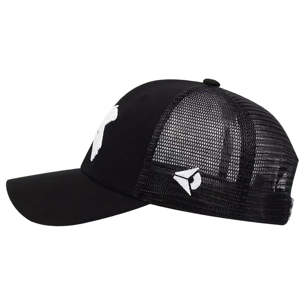 Distressed 6-Panel Trucker Hat with Embroidery Mesh Back Adjustable Strap-Breathable Polyester/Cotton Casual Hip Hop Beach Style