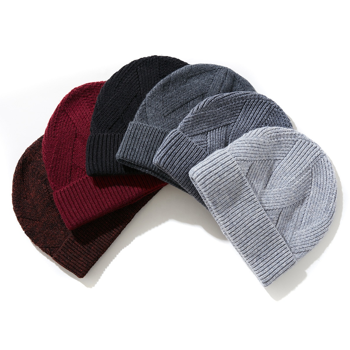 Wholesale Good Quality 100% Wool Winter Soft Beanie Cap Warm Knitted Hat