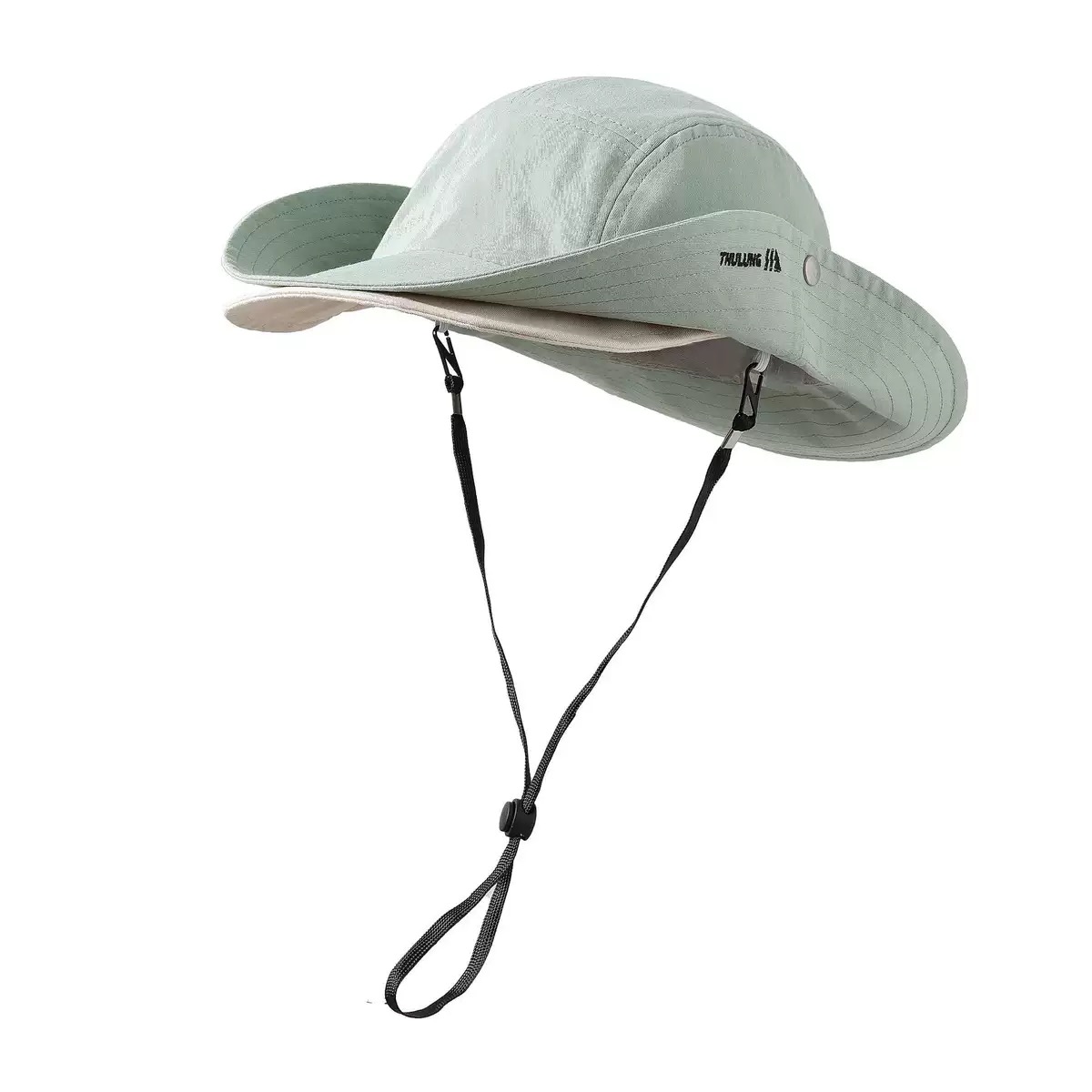 Custom Logo Outdoor Sun Hat UPF 50+ Anti-UV Wide Brim Bucket Hat with Chin Strap for Hiking Fishing Camping