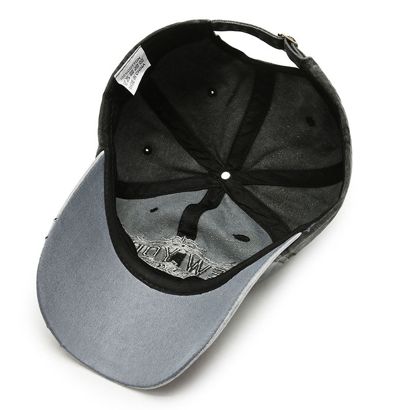 Retro Distressed Vintage 6-Panel Baseball Cap Curved Brim Unisex Adjustable Water-washed Outdoor Sports Sun Hat