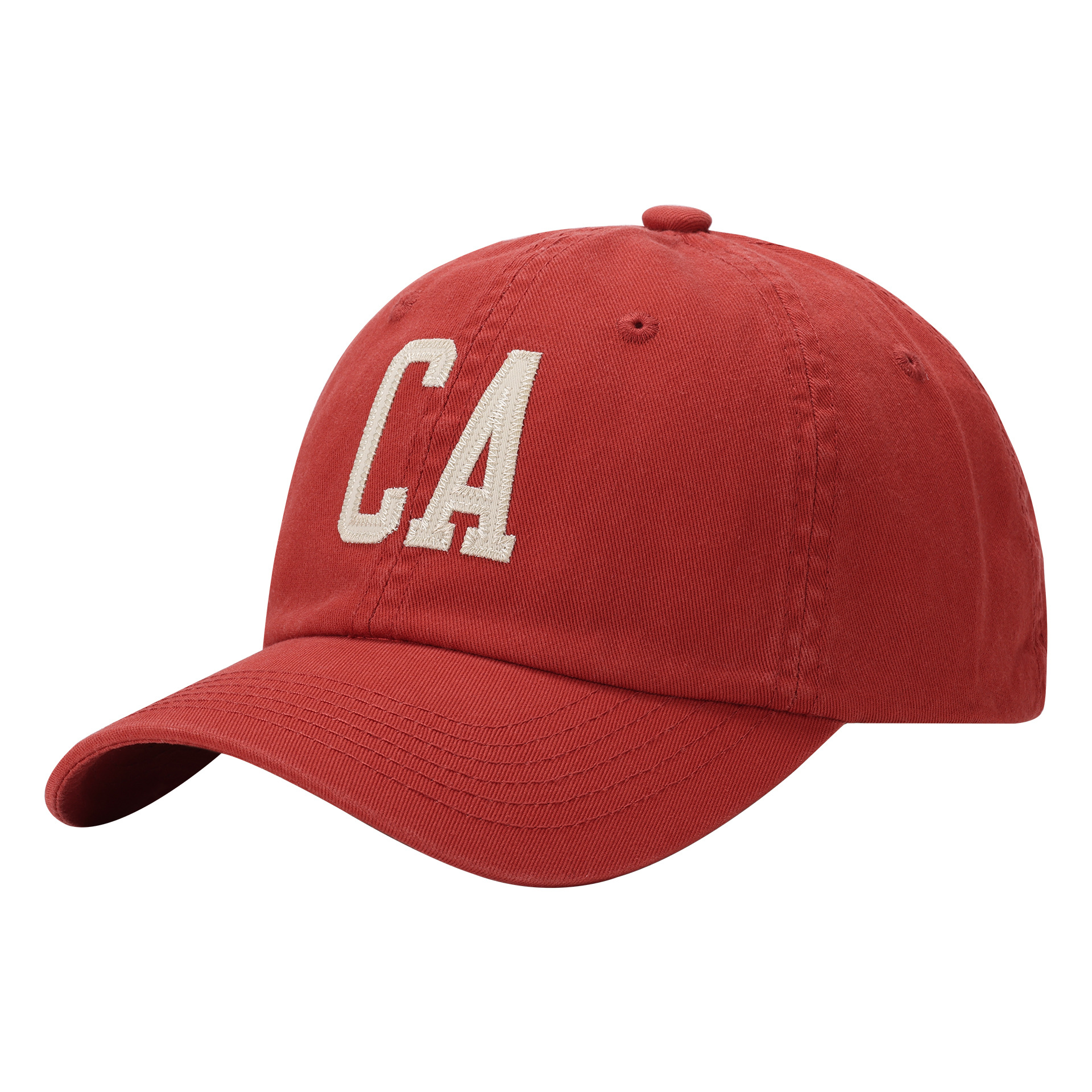 Customized High-quality CA Letter Embroidery 6-Panel Cotton Adjustable Sporty Fashionable Unisex Four Seasons Baseball Cap