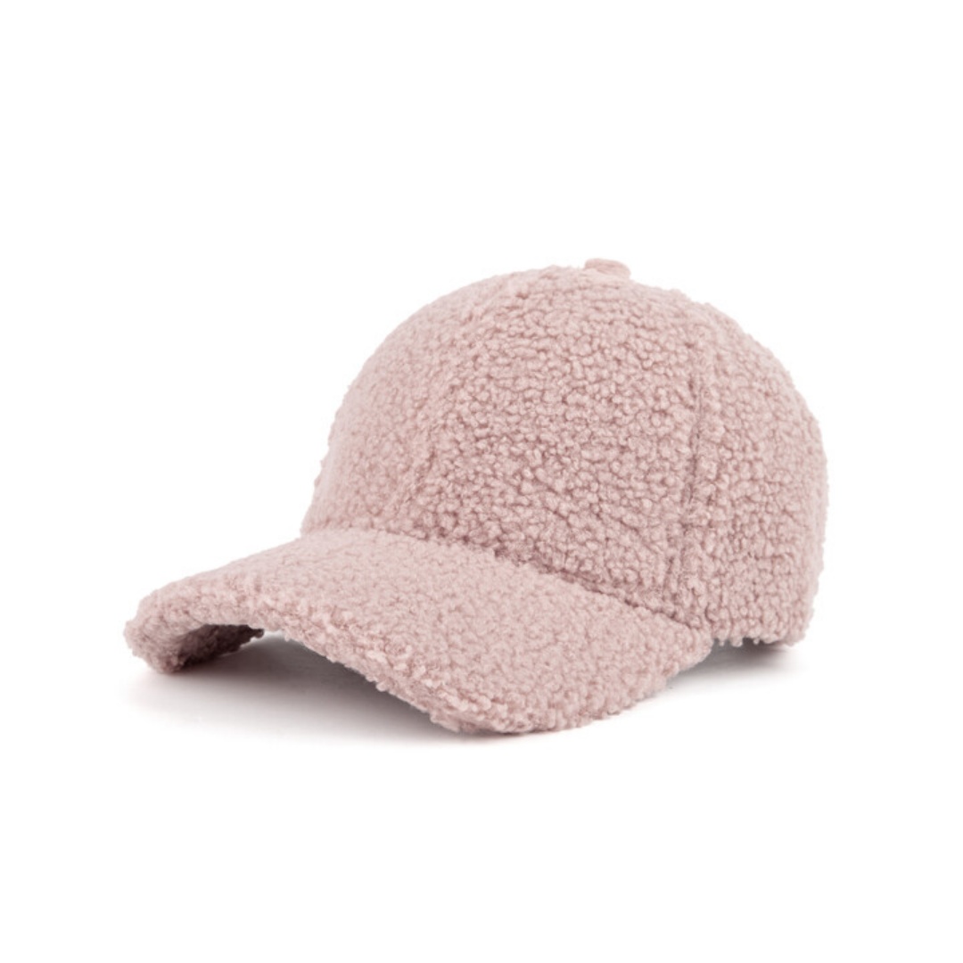 Teddy Velvet Flannel Baseball Cap Waterproof Breathable Curved Brim Sporty Fruit Embossed Print Warm Metal Buckle Letter Pattern