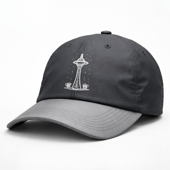 Embroidered Two-Tone Dad Cap, Unstructured Polyester Baseball Cap, Curved Brim Adjustable Casual Hat