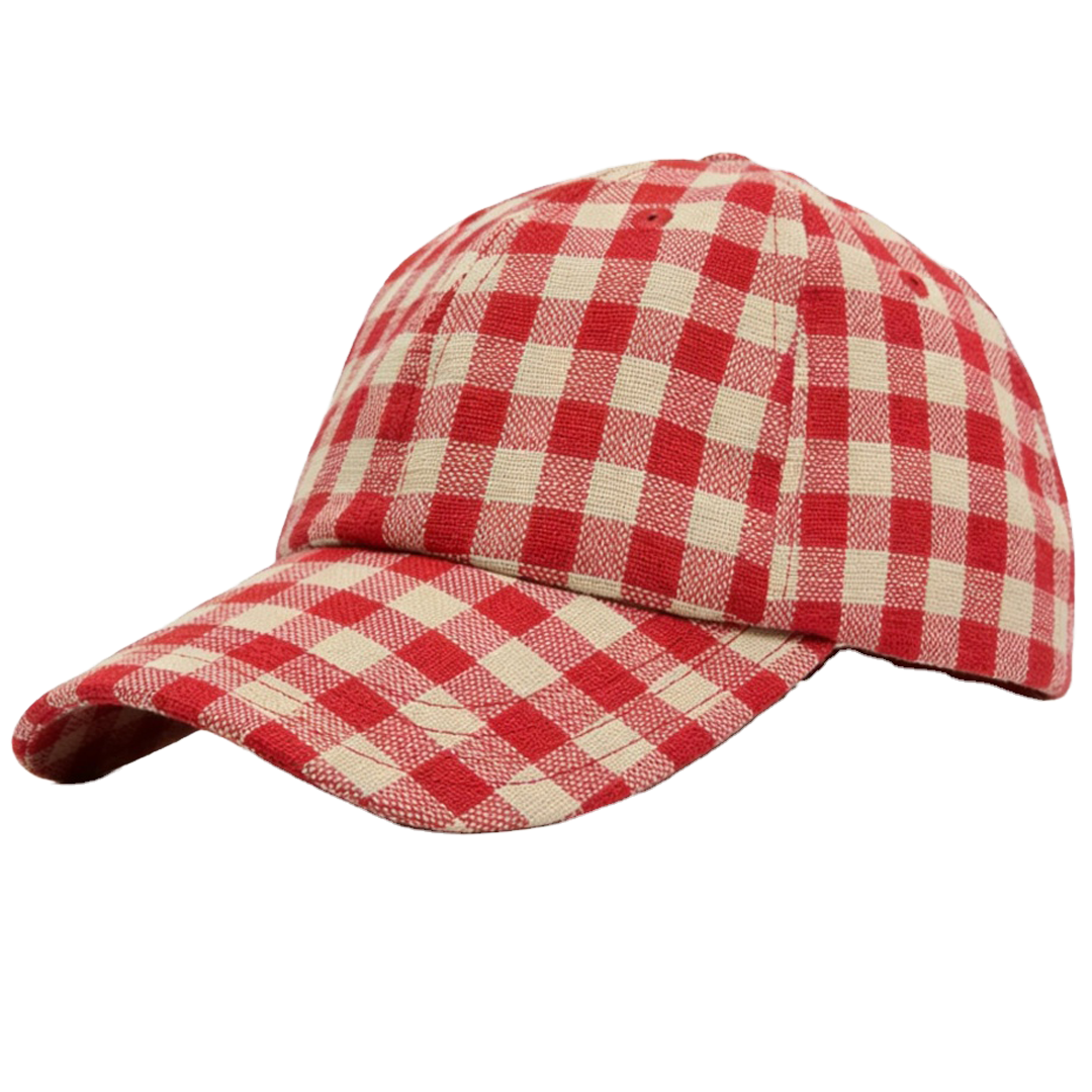 Wholesale High Quality Unisex Soft-Touch Vintage 6-Panel Checkered Baseball Cap Sporty Style Custom Design and Color