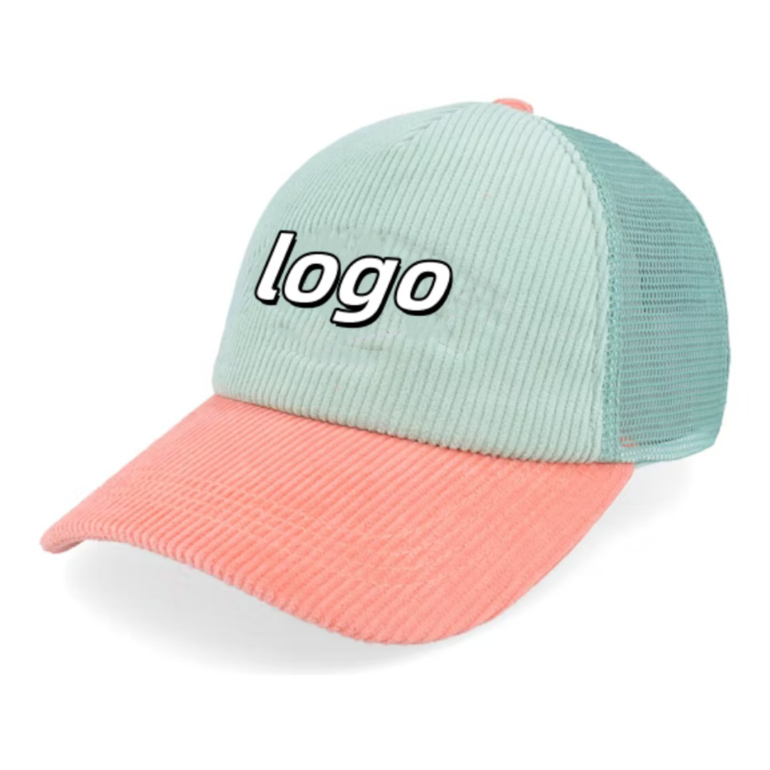 Macaroon Sporty Sporty Sporty Design Breathable Mesh Cap Color Mix & Match Patchwork Custom Fruit Print Puff Printing Method