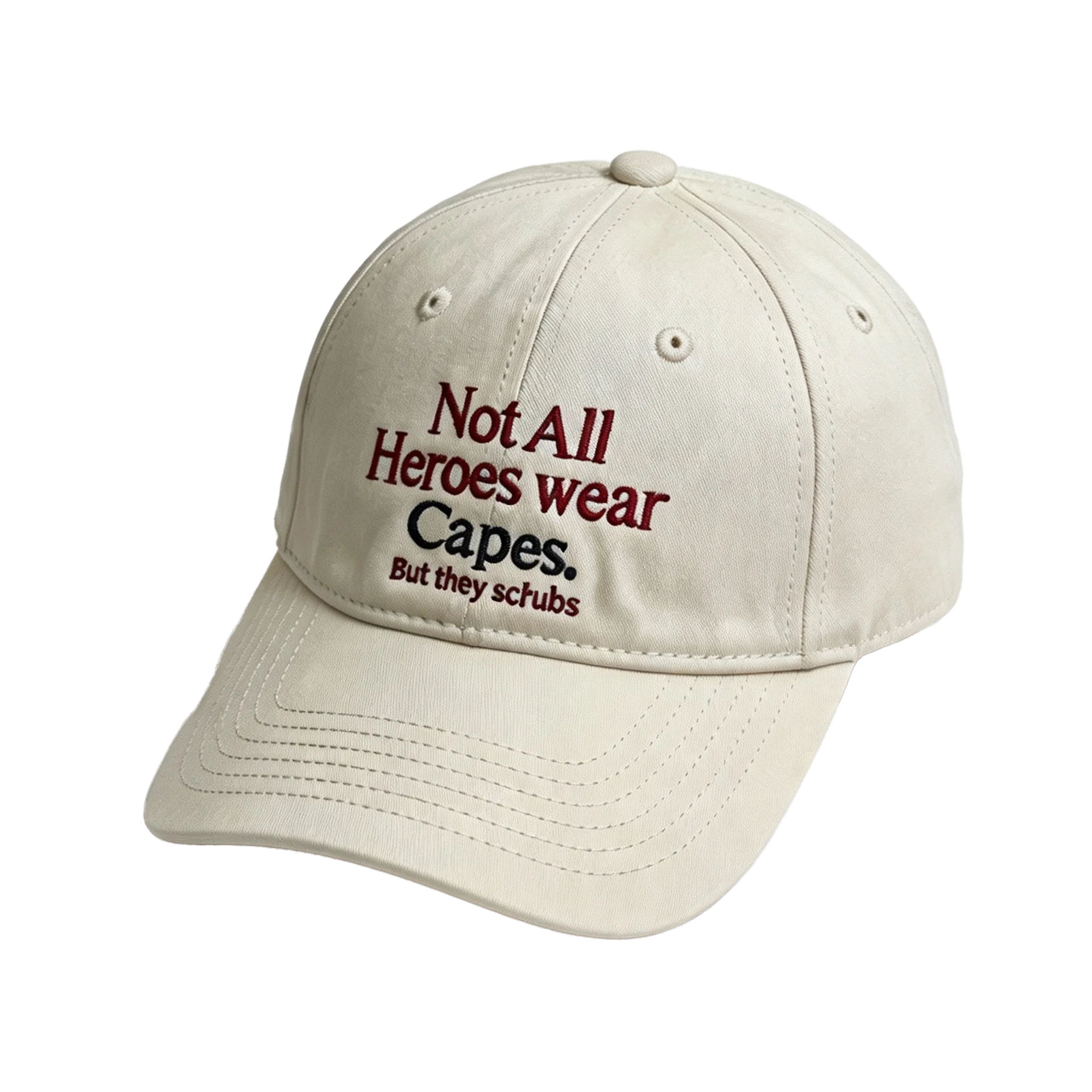 Custom Embroidered Custom Cotton Sporty Baseball Cap Hero Slogan for Unisex Adults-Casual Sports Use Breathable Eyelet Ventilation
