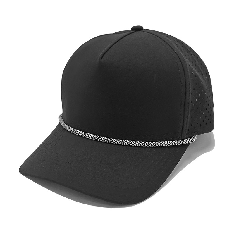 Breathable Simple Baseball Cap Custom High-Quality Outdoor Quick-Dry Perforated Nylon Baseball Cap with Strap Custom Logo