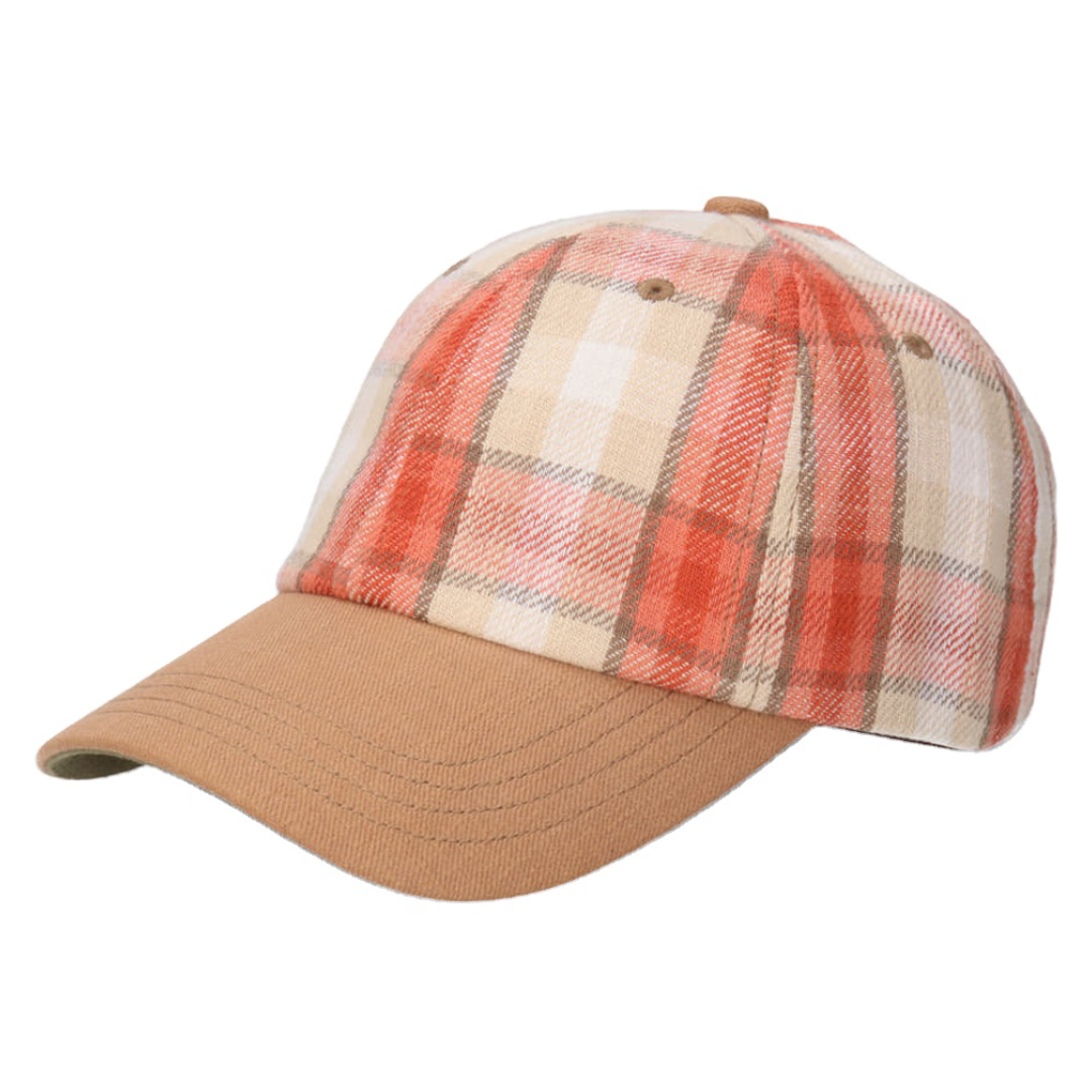 High Quality Houndstooth Splice Fruit/Letter Baseball Cap Breathable Waterproof Fabric Curved Brim Sporty Style Puff Printing