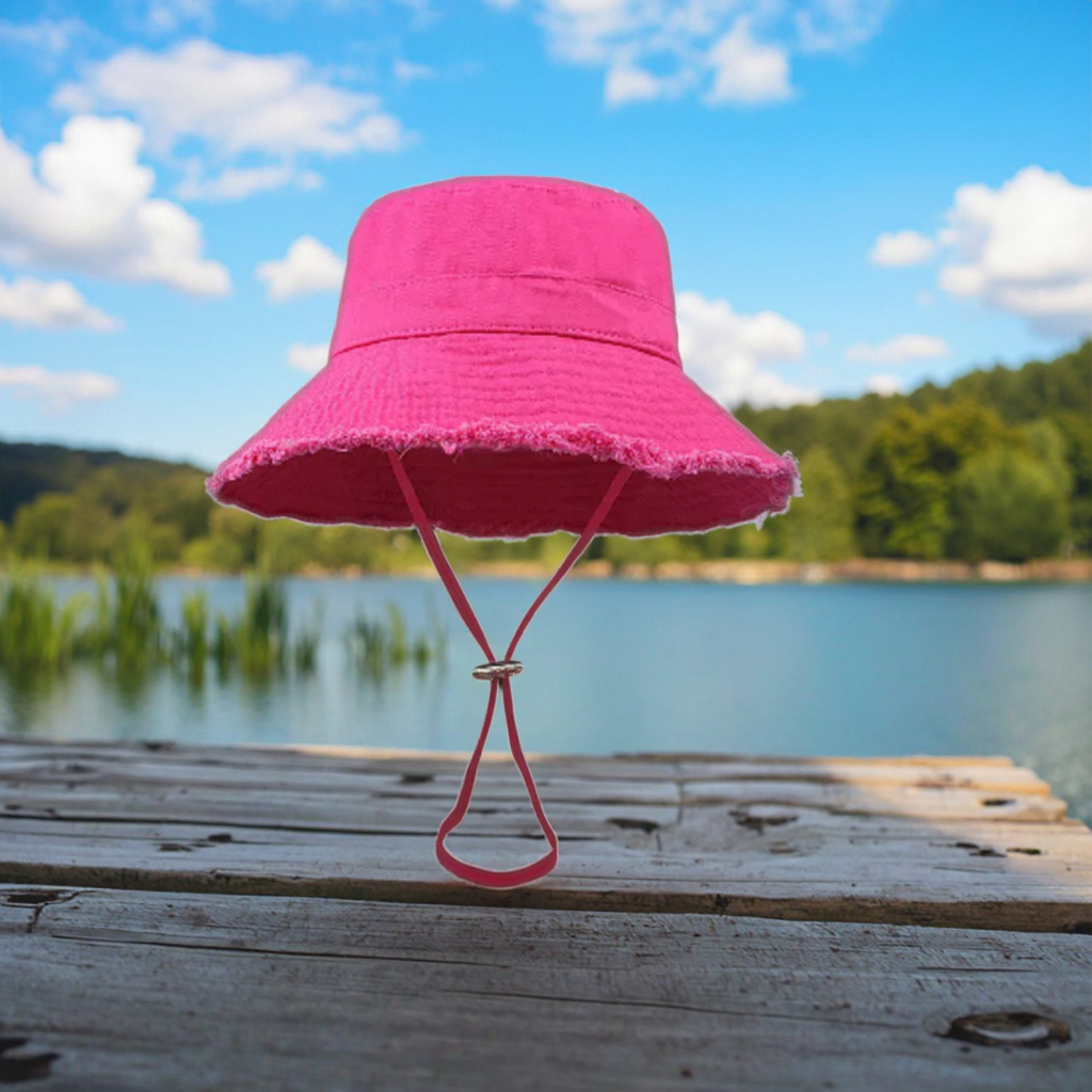 Custom Embroidery Bucket Hats Wide Brim Outdoor Sunshade Fisherman Cap for Casual & Travel Wholesale Fishing Hiking Gear String