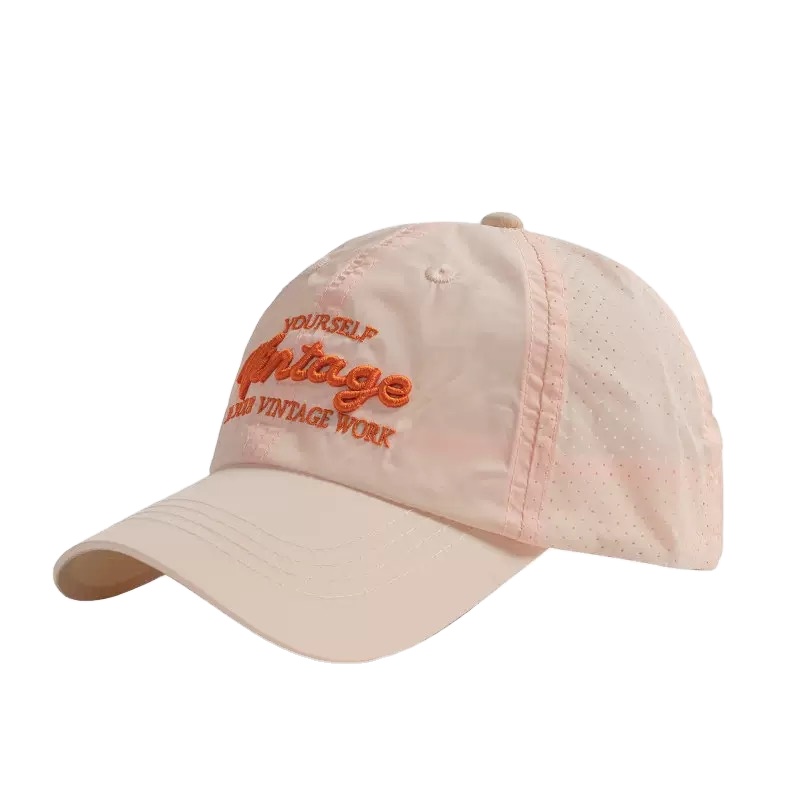 Custom Logo Embroidery Common Curved Back Gold Buckle Baseball Cap Quick Dry Mesh Breathable White Sports for Men Women