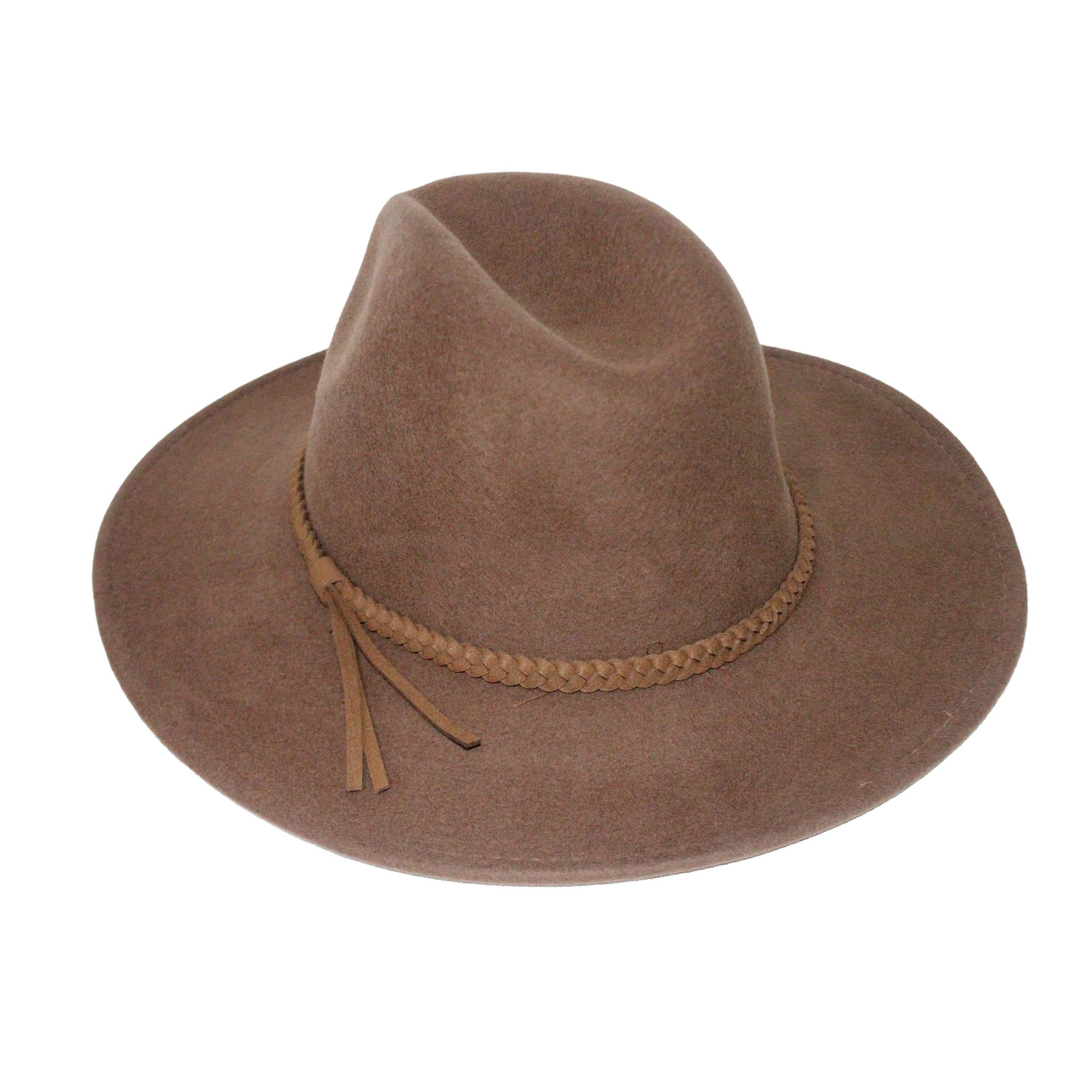 Wholesale New Arrival 2025 Fashion Wool Blend Hats Wide Brim Dress Hats for Women and Men Heart Drop Top Caps