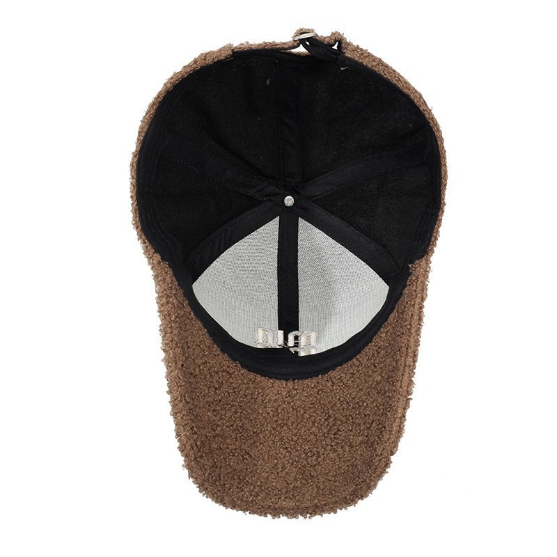 Autumn/Winter Baseball Cap - Teddy Outdoor Fashion Letter Embroidery Warm Baseball Cap