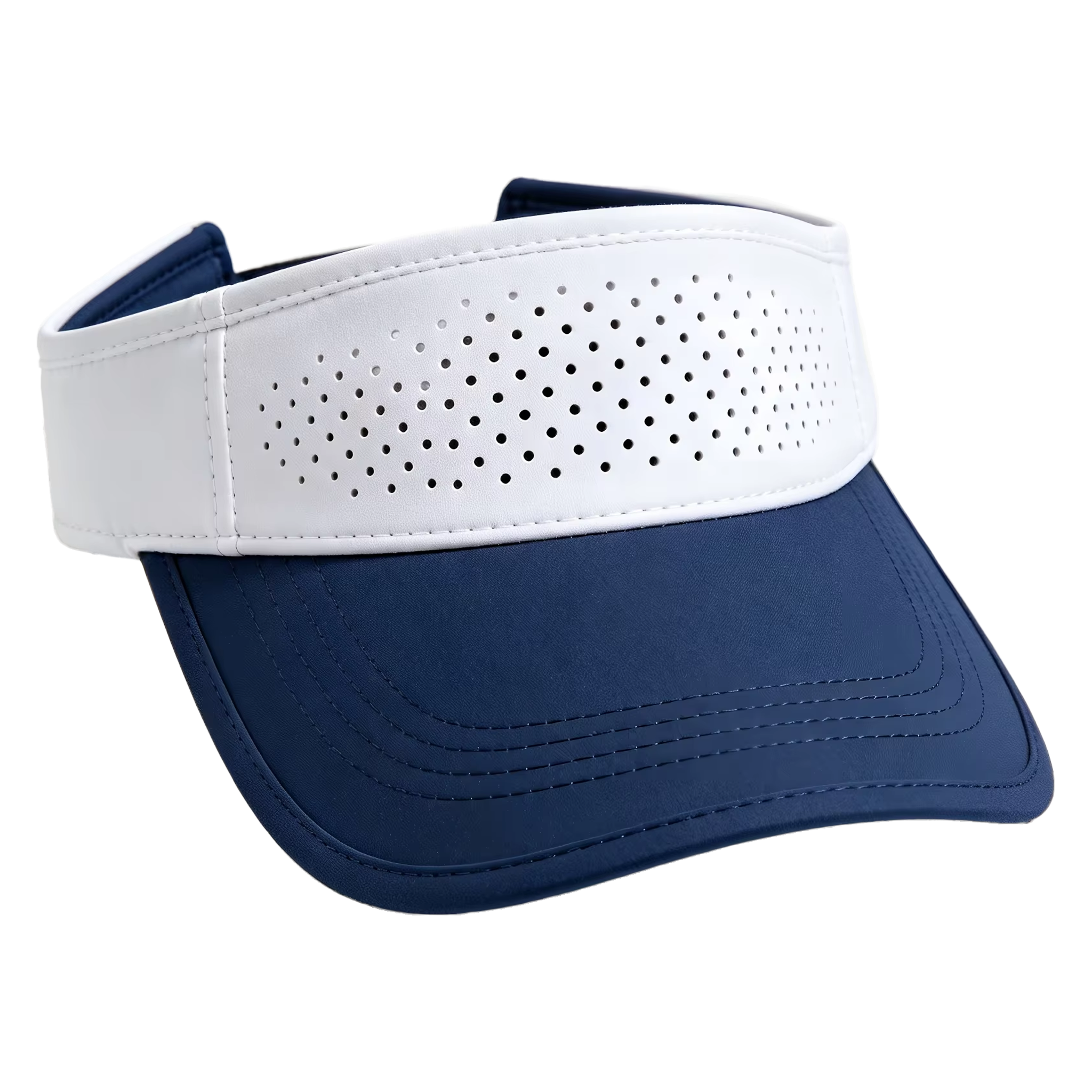 High Elastic Laser Perforated Sun Visor Two Tone Color Block Breathable Outdoor Running Visor