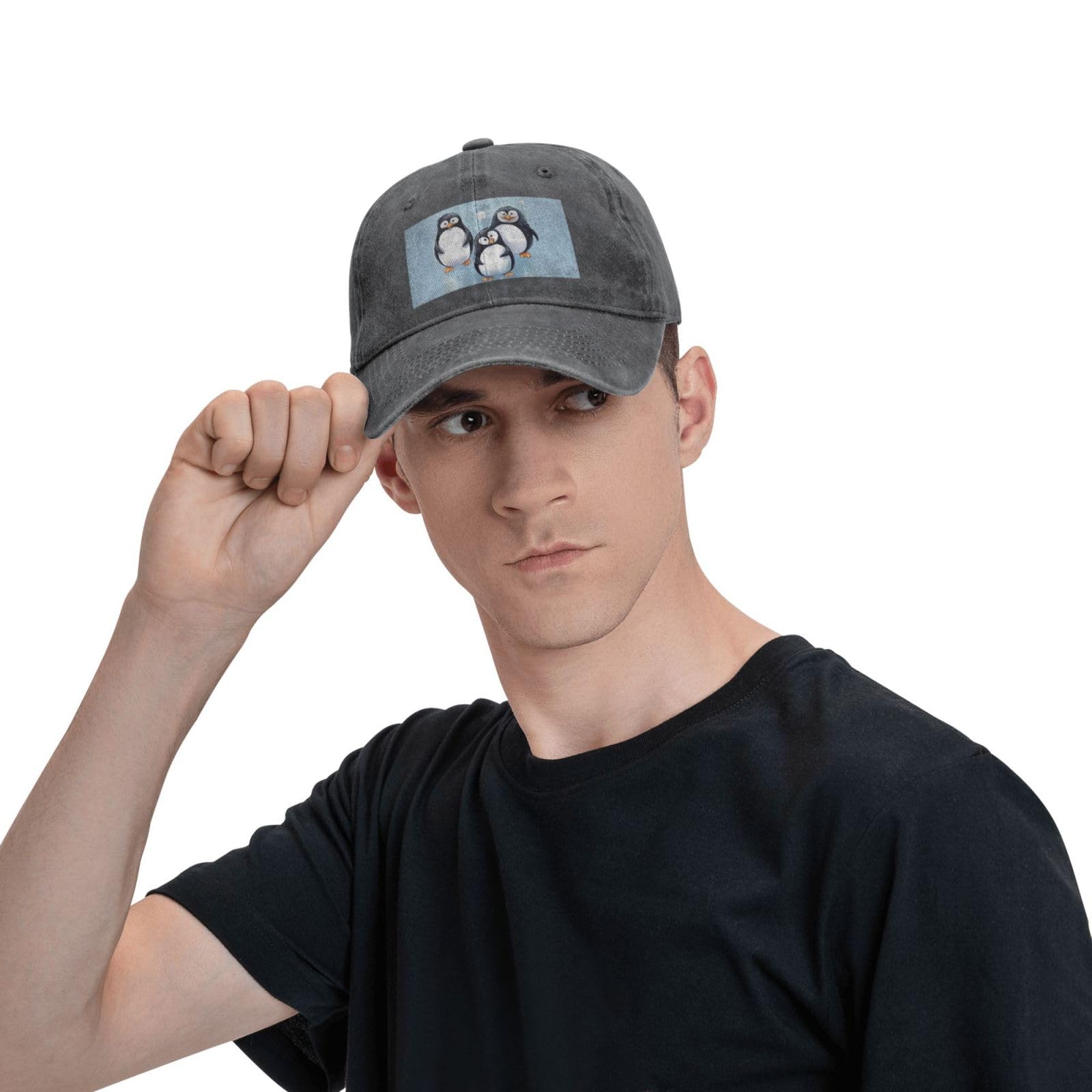 Adjustable Cotton Trucker Hat Classic Low Profile Golf Dad Hat with Cute Penguins Design for Men