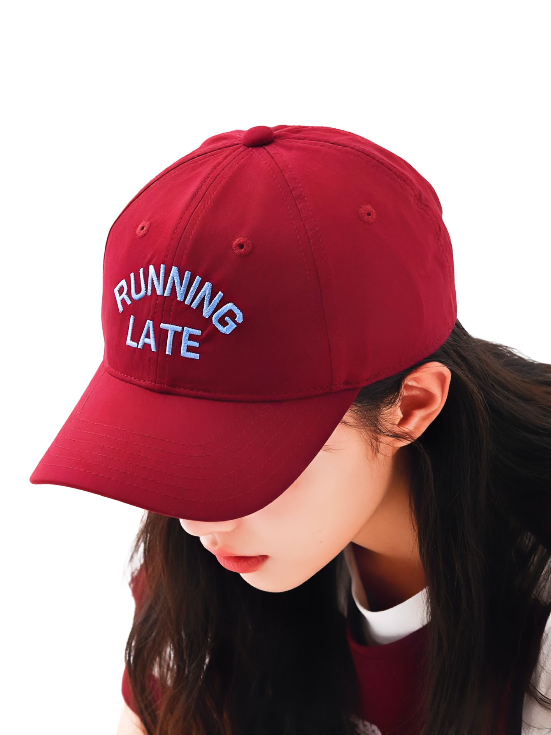 2026 Trending Burgundy Nylon High Quality Embroidered Dad Cap - Unisex Adjustable Curved Brim Baseball Hat, Light Weight Cap