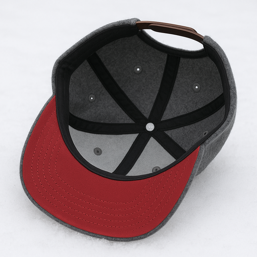 Custom Embroidered Gray Snapback Adjustable Wool Blend Baseball Cap