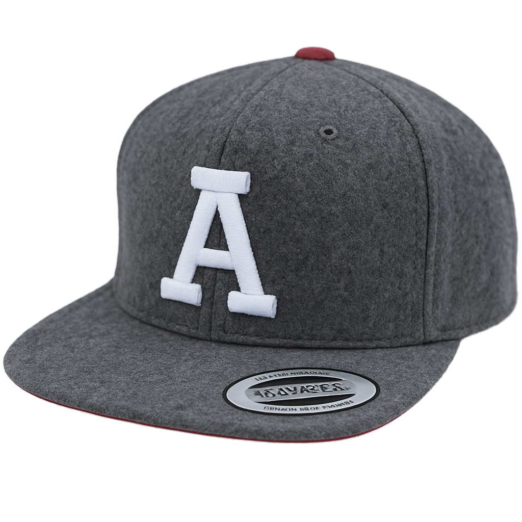 Custom Embroidered Gray Snapback Adjustable Wool Blend Baseball Cap