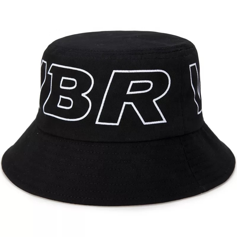 Custom Logo Street Style Bucket Hats with Fashion Design Casual Daily Use Cartoon and Letter Pattern