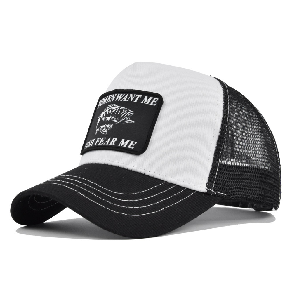Embroidered Baseball Cap with Mesh Design for Summer Ventilation Truck Driver's Hat
