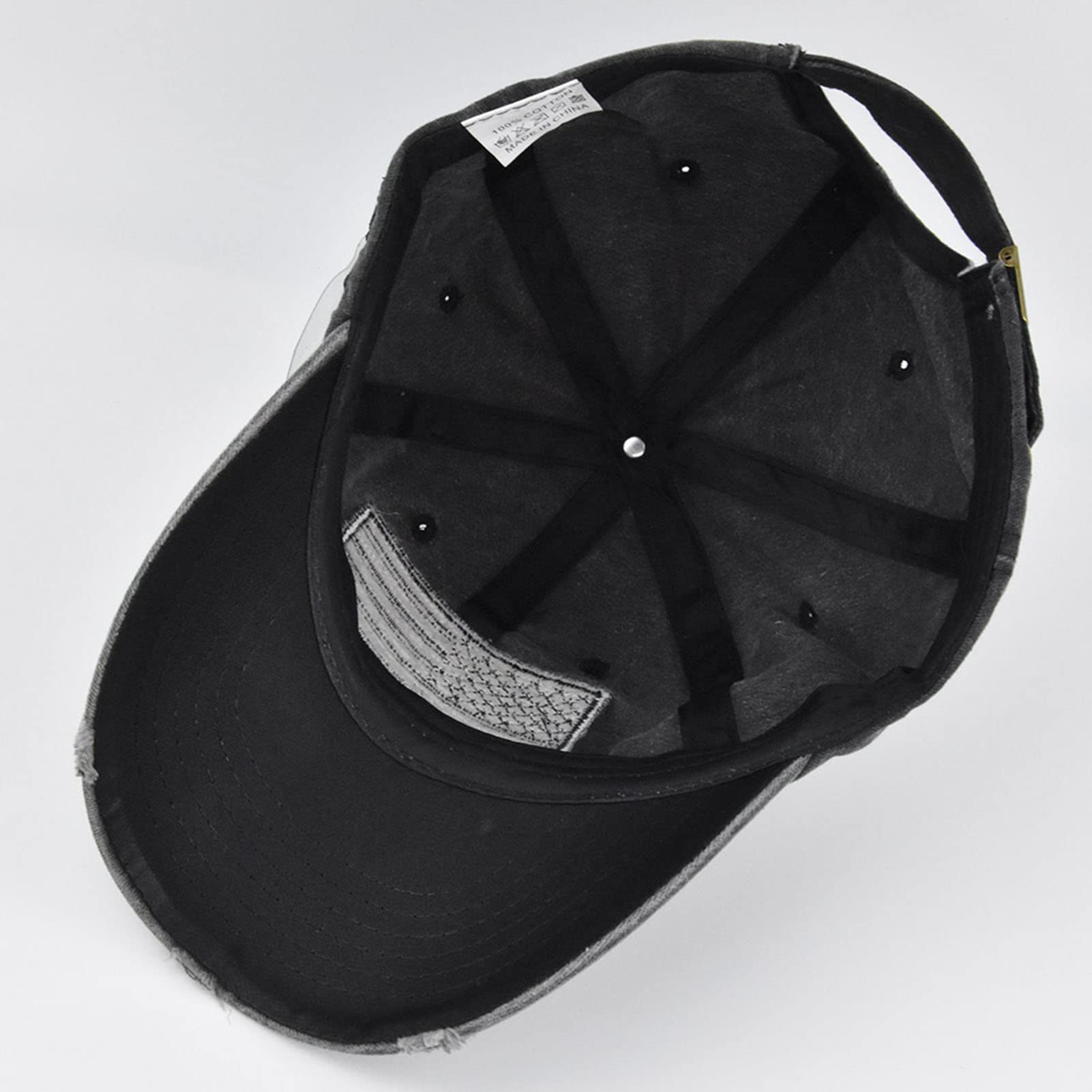 Wholesale Custom American Flag 6-Panel Curved Baseball Cap Embroidery Adjustable Washed Vintage Cotton Denim Distressed
